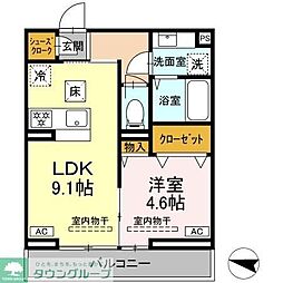 ゼラニウム湘南台 1LDKの間取図画像