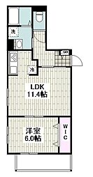 Raffinato湘南 1LDKの間取図画像