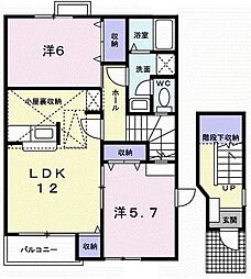 ミリョーレ 2LDKの間取図画像