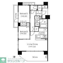 パークアクシス大船 2LDKの間取図画像