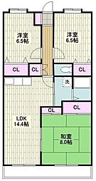 コルビュジェ湘南台 3LDKの間取図画像