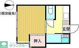 光南アパート二号棟 1Kの間取図画像