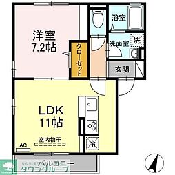 プランドールAi 1LDKの間取図画像