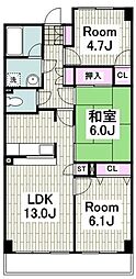 ビューハイネ戸塚 3LDKの間取図画像