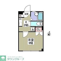 マルヴィエント 1Kの間取図画像