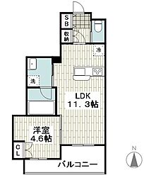 (仮称)鵠沼海岸7丁目メゾン 1LDKの間取図画像