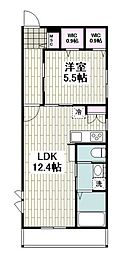 アステール藤沢 1LDKの間取図画像