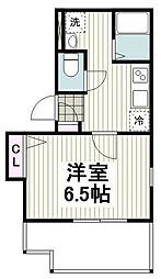 クレール茅ヶ崎 1Kの間取図画像