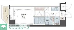 ラグゼナ平塚 1Kの間取図画像
