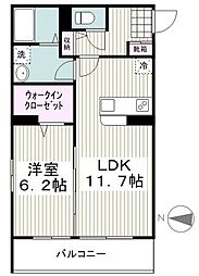 トレリッシュ湘南 1LDKの間取図画像