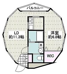 シェルコート 1LDKの間取図画像