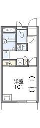 レオパレスアンビシャス聖園 1Kの間取図画像