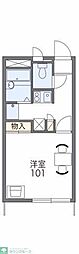 レオパレスサンハイム 1Kの間取図画像