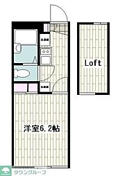 レオパレス和田 1Kの間取図画像