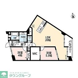 鵠沼スカイマンション 2LDKの間取図画像