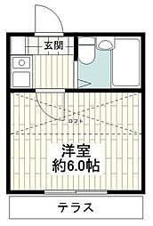 プラージュ湘南 1Kの間取図画像