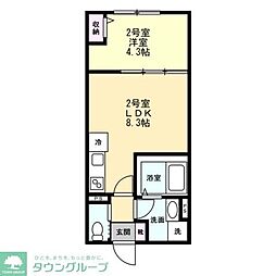 ベイパーク鵠沼海岸 1LDKの間取図画像