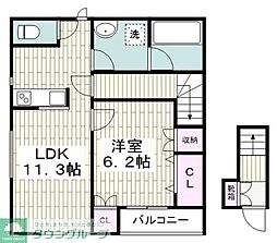 SeaofRose小林 1LDKの間取図画像