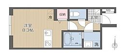 西武新宿線 久米川駅 徒歩5分の賃貸アパート 3階1Kの間取り