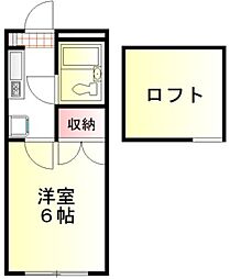 ハイツ上福岡 1Kの間取図画像