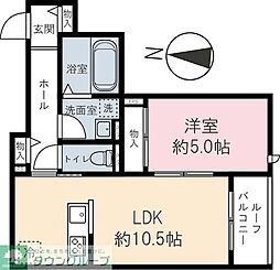 (仮称)川越市南通町パレス 1LDKの間取図画像
