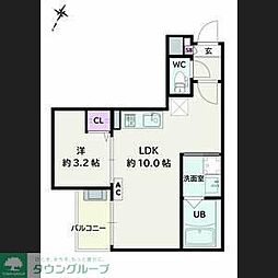 Jack unokiII 1LDKの間取図画像