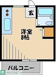 コスモスガーデン ワンルームの間取図画像
