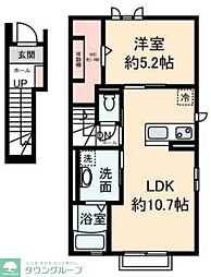 コリーナ狭山ヶ丘 1LDKの間取図画像