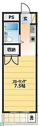 シティーハイツ一ッ橋 ワンルームの間取図画像