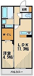 ラルゴ・エスポワール2 1LDKの間取図画像