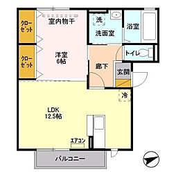 ZEN2 1LDKの間取図画像
