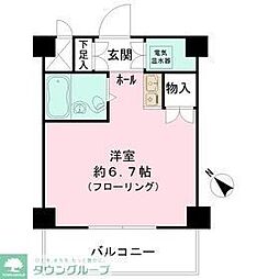 キャッスルマンション川越B ワンルームの間取図画像