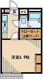 レオパレス武蔵野 1Kの間取図画像