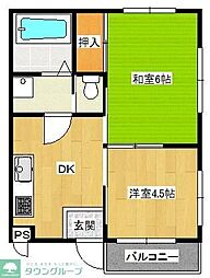 レジダンスイン新狭山 2DKの間取図画像