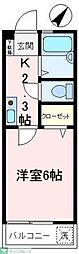 ベルレジデンス 1Kの間取図画像