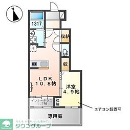 川越市大字渋井アパート 1LDKの間取図画像