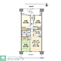 ベルメゾン川越サザンスケープ 3LDKの間取図画像
