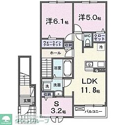 GROVE STAGE 2LDKの間取図画像