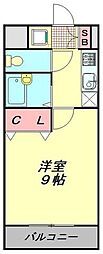 ソレアード 1Kの間取図画像