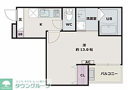 入間市下藤沢5丁目アパート 1Kの間取図画像