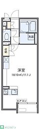 レオパレスミランダけやき台 ワンルームの間取図画像