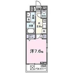 朝霞市三原1丁目アパート 1Kの間取図画像