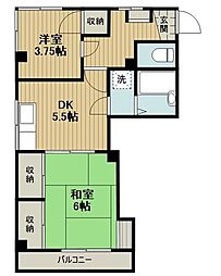 メゾン・ムサシ 2DKの間取図画像