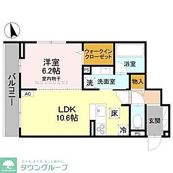 川越市新宿町1丁目アパート 1LDKの間取図画像