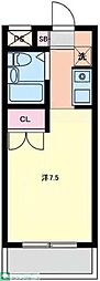 グリーンネスコート ワンルームの間取図画像