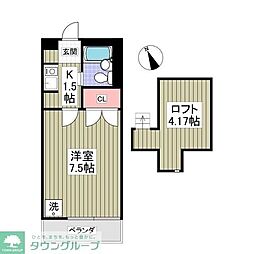 カーサセッテ 1Kの間取図画像