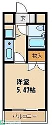 マイルストン東久留米 1Kの間取図画像