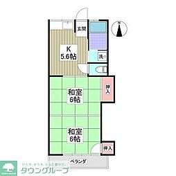 第二静和荘 2Kの間取図画像