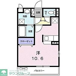 サンテカルム ワンルームの間取図画像