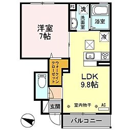 HACHI-KEN 1LDKの間取図画像